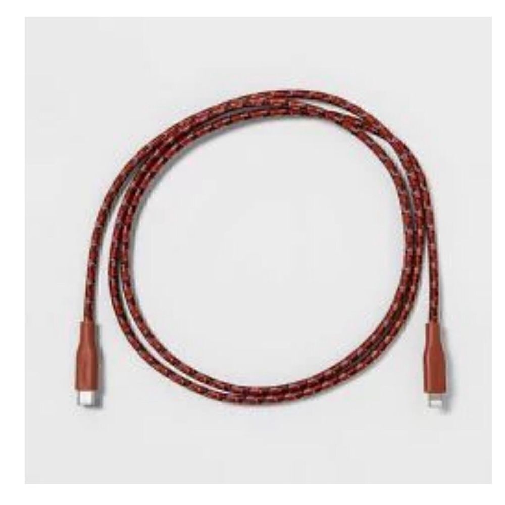 Heyday 6' LTNG to USB-C Cable for iPhone and iPad in white camo & terra cotta